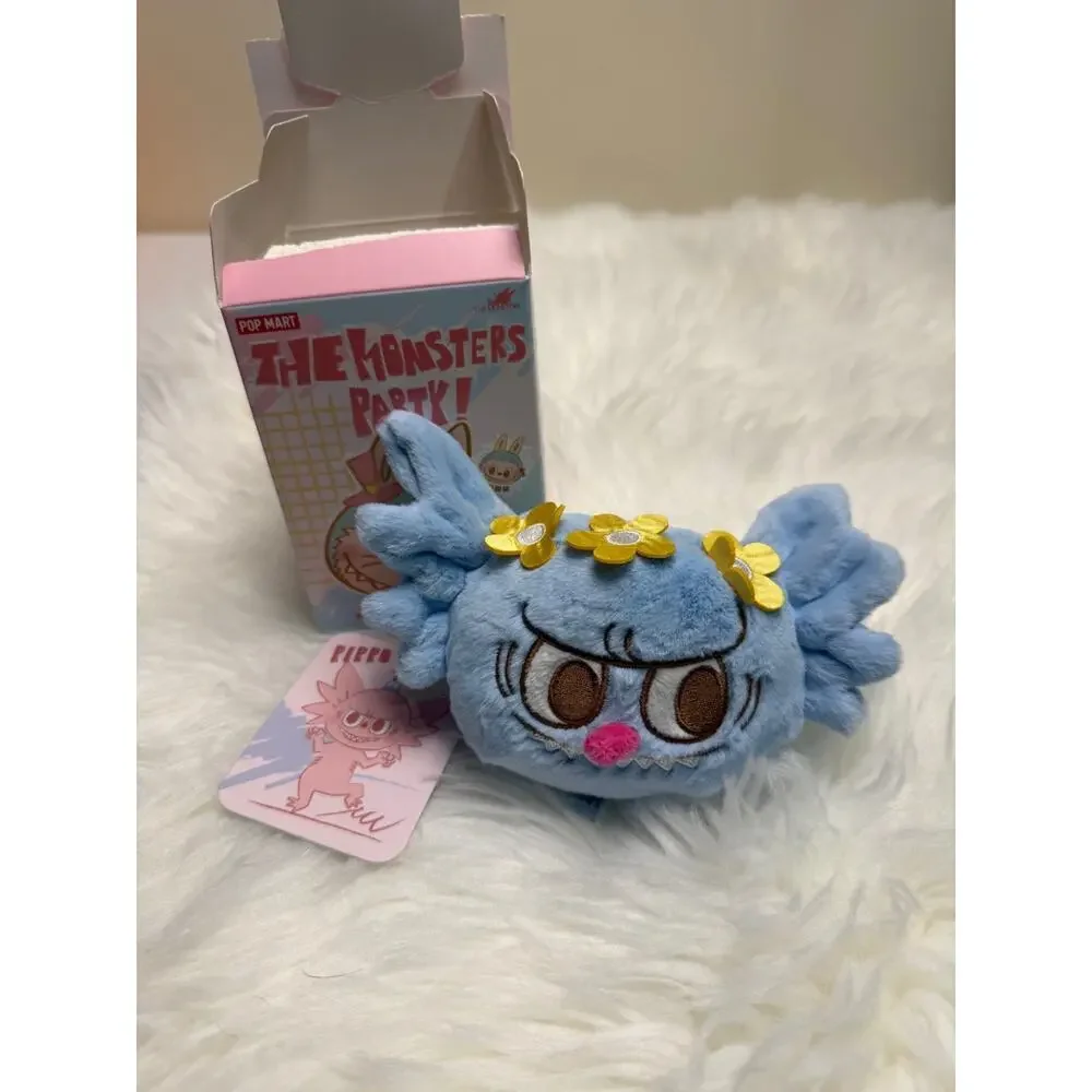 POP MART The Monsters Labubu Party Reversible Plush Pippo Pink Blue Opened Box